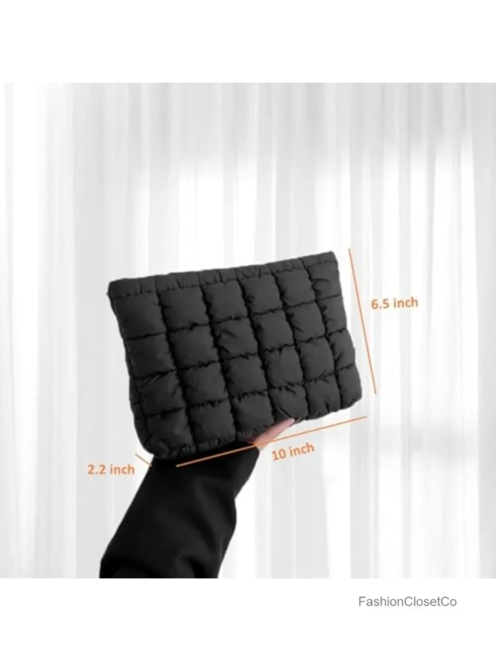 Puffy Quilted Makeup Bag Travel Cosmetic Organizer Pouch Clutch Nylon
